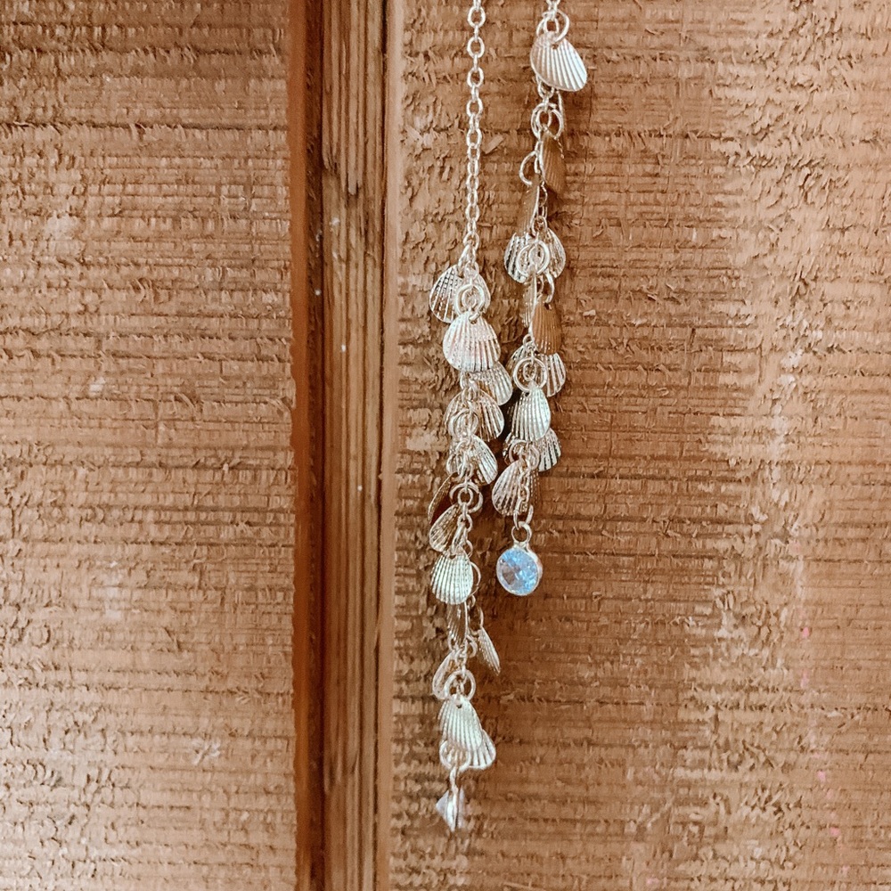 Very Long SeaShell Dainty Gold Necklace